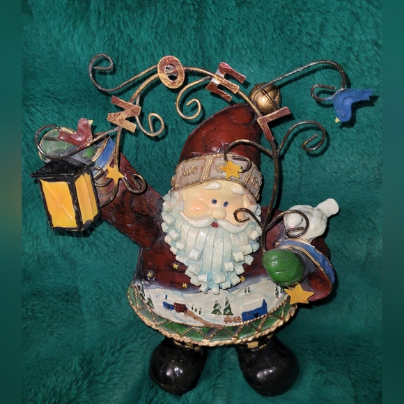 🎅 Vintage Rustic Farmhouse Santa Claus Painted Resin Tabletop Decor 13" x 6.5" - Picture 7 of 7